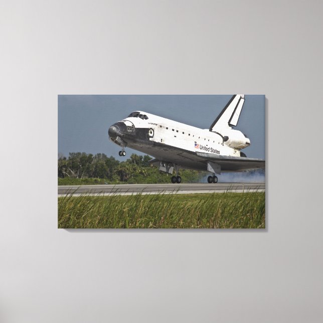 Lienzo Centro espacial Kennedy del aterrizaje del lanzado (Anverso)