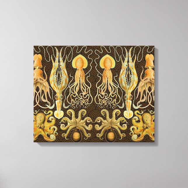 Lienzo Cephalopod Octopus Naturaleza marina de calamar (Anverso)