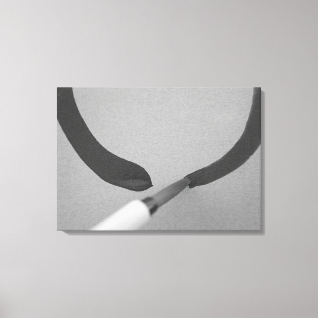 Lienzo Cepillo de caligrafía de Zen Enso (Anverso)