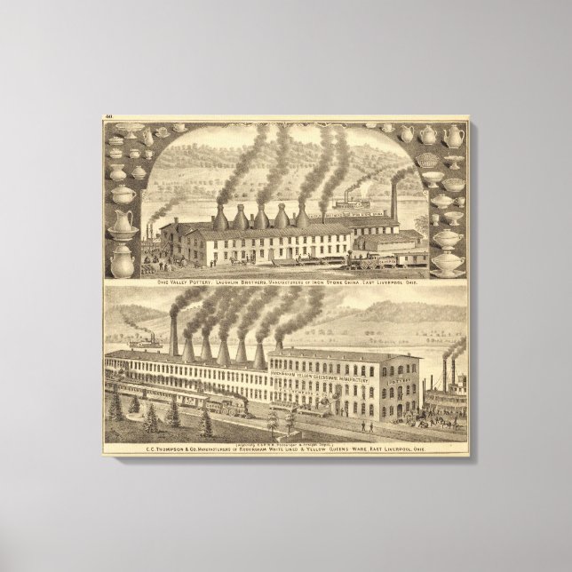 Lienzo Cerámica del valle de Ohio, hermanos Laughlin (Anverso)