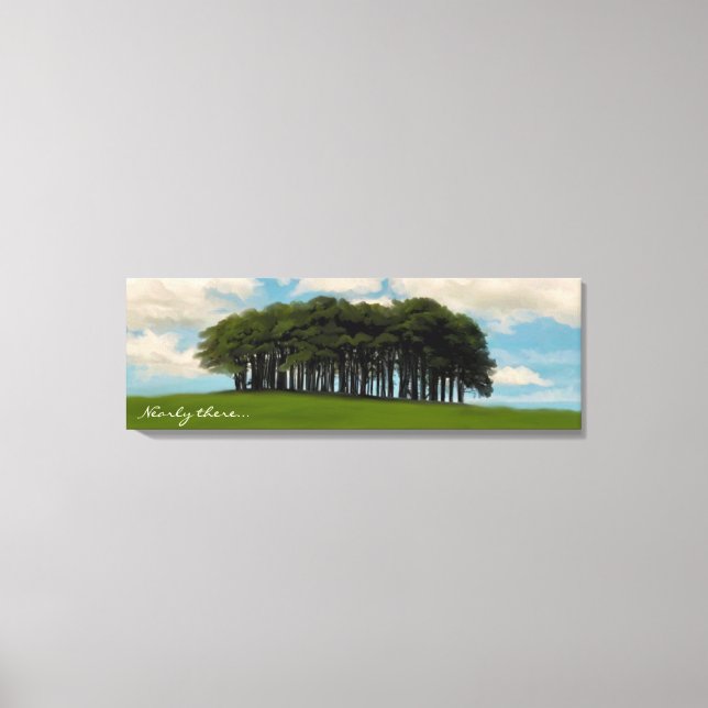 Lienzo Cerca de allí los árboles Cornish conducen un hito (Anverso)