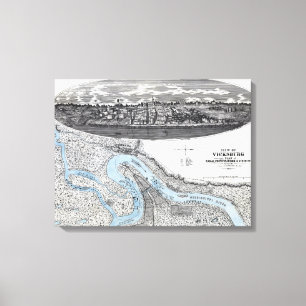 Lienzo Cerco de Vicksburg - mapa panorámico 2 de la