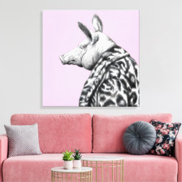 Lienzo Cerdo en Abrigo de Pieles Jaguar (Ume)