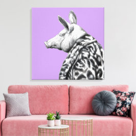 Lienzo Cerdo en chapa de pieles de Jaguar (Sumire)