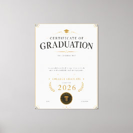 Lienzo Certificado de Graduación Personalizado de Univers