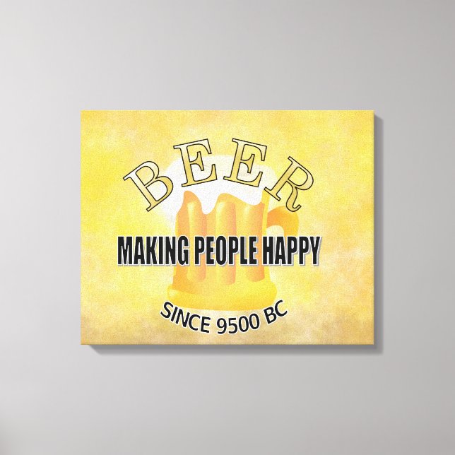 Lienzo Cerveza haciendo feliz a la gente (Anverso)