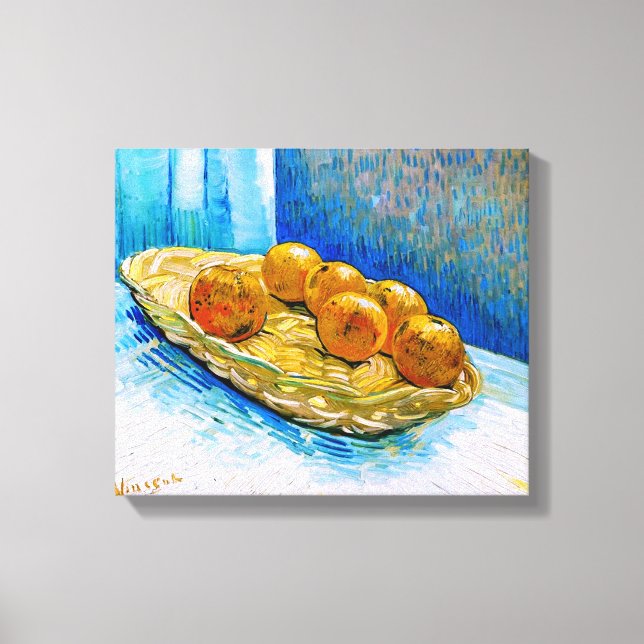 Lienzo Cesta con seis Naranjas Bella Artes Van Gogh (Anverso)