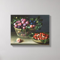 Cesta de ciruelas y cesta de fresas, 1632