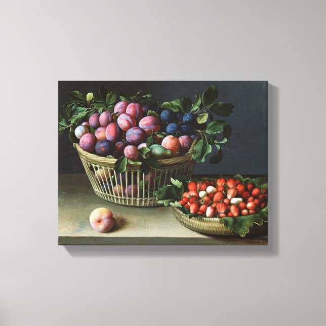 Lienzo Cesta de ciruelas y cesta de fresas, 1632 (Anverso)