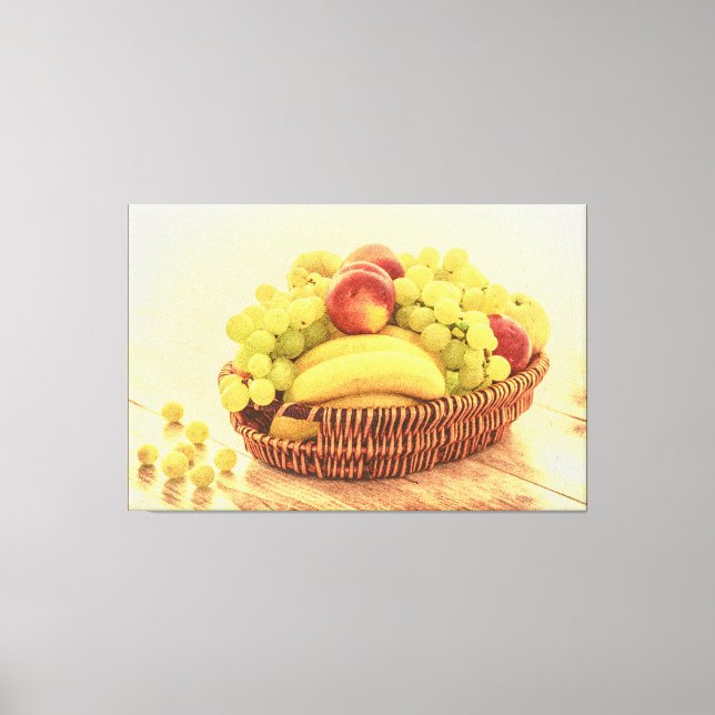 Lienzo "Cesta de Frutos" Foto Cute. ¡Hazte con una en Zaz (Anverso)