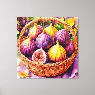 Lienzo Cesta de higos maduros en una exhibición natural r