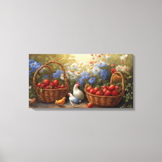 Lienzo Cestas de fresas (Anverso)