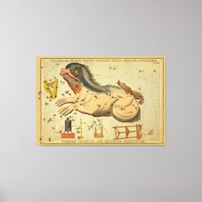 Lienzo Cetus - Imagen de la Estrella Astronómica Vintage (Anverso)