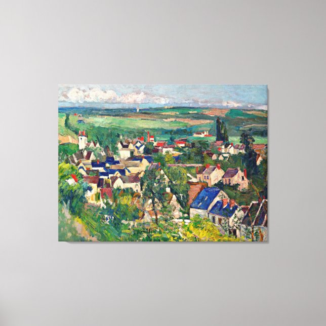 Lienzo Cezanne - Auvers, Vista Panorámica, (Anverso)