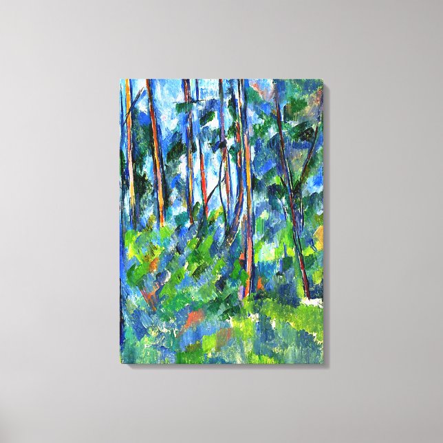 Lienzo Cezanne - En los bosques, pintura famosa (Anverso)