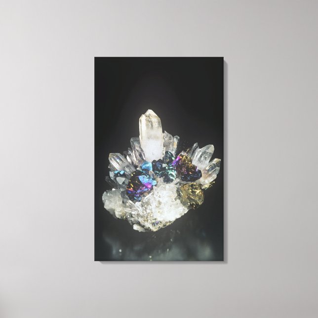 Lienzo Chalcopyrite en Quartz, Rumania (Anverso)