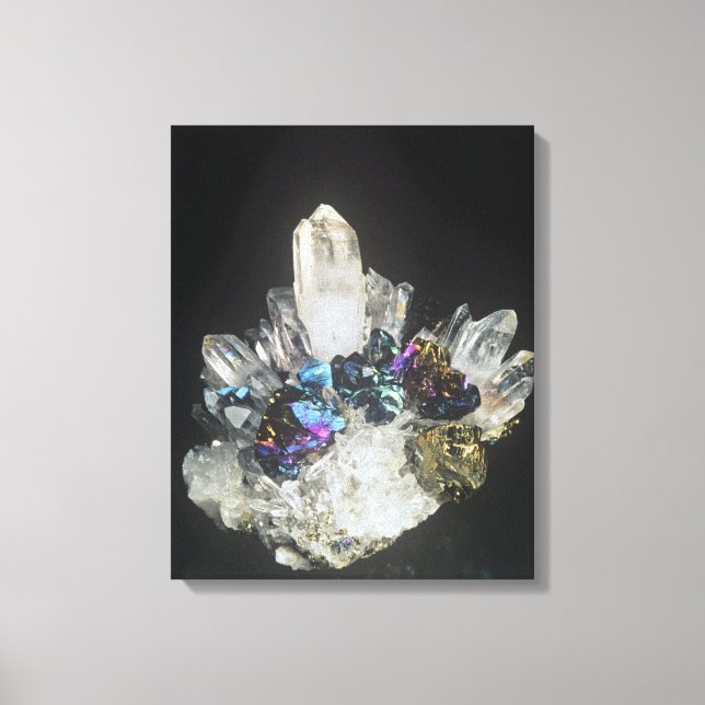 Lienzo Chalcopyrite en Quartz, Rumania (Anverso)