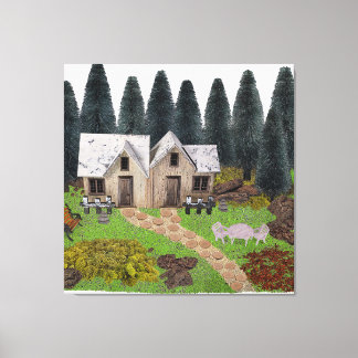 Lienzo Chalet rústico con piedras escalonadas para campam