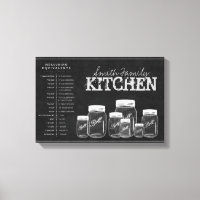 Chalkboard Mason Jars Kitchen Canvas