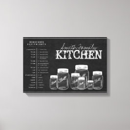Lienzo Chalkboard Mason Jars Kitchen Canvas