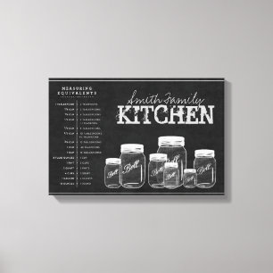 Lienzo Chalkboard Mason Jars Kitchen Canvas