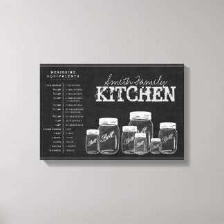 Lienzo Chalkboard Mason Jars Kitchen Canvas