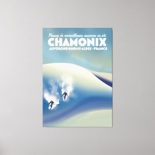 Lienzo Chamonix - poster de esquí de Auvergne-Rhône-Alpes