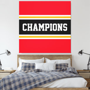 Lienzo CHAMPIONS Atlético Brillante Rayas de Carreras Neg