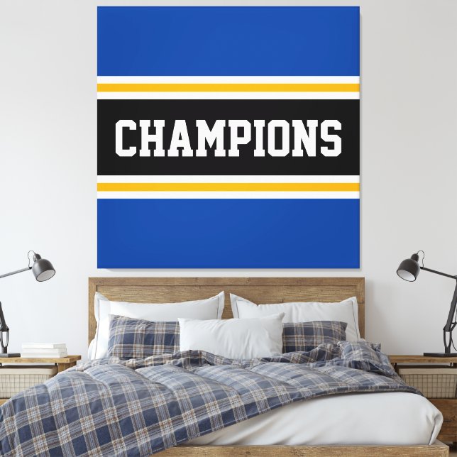 Lienzo CHAMPIONS Bandas negras brillantes (Insitu(Dormitorio))