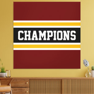 Lienzo CHAMPIONS Deportivo Rojo Profundo Negro Naranja Ra