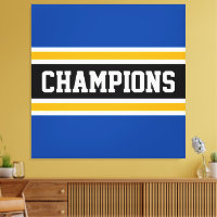CHAMPIONS Sporty Bold Blue Yellow Stripes