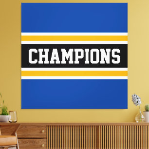 Lienzo CHAMPIONS Sporty Bold Blue Yellow Stripes