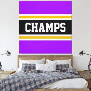 Lienzo CHAMPS Diversión Atlética Morado Naranja Negro Ray
