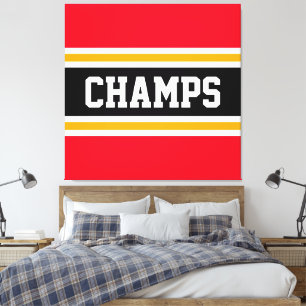 Lienzo CHAMPS Negrita Rojo Brillante Negro Blanco Naranja