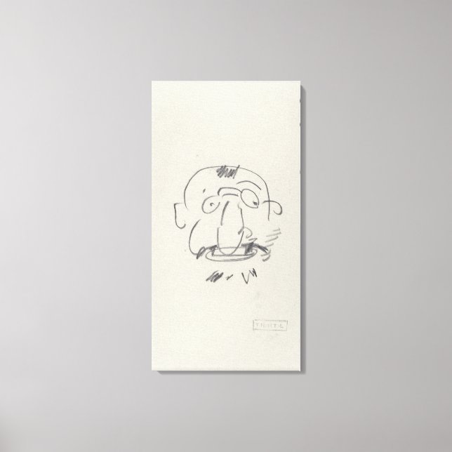 Lienzo Charge de Lautrec par Lui-Meme (lápiz sobre papel) (Anverso)