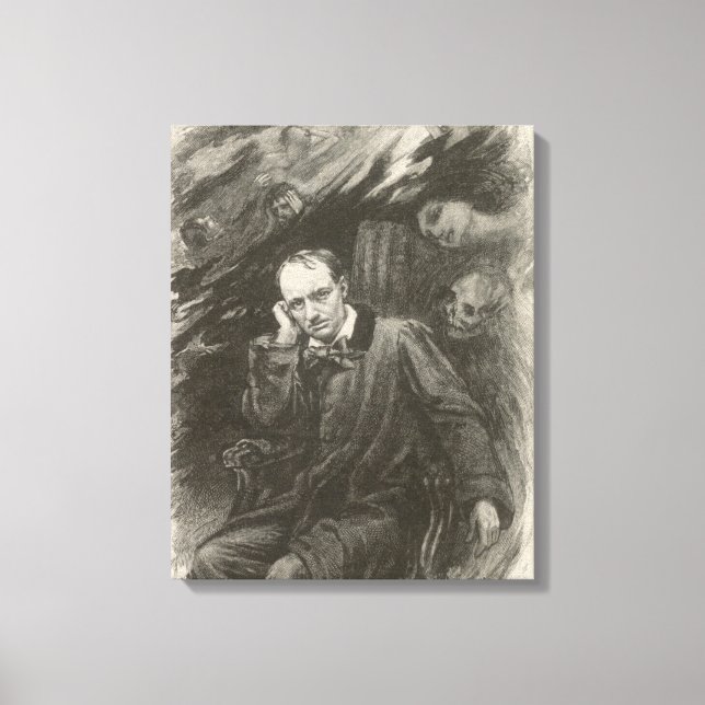 Lienzo Charles Baudelaire (por Georges Rochegrosse) (Anverso)