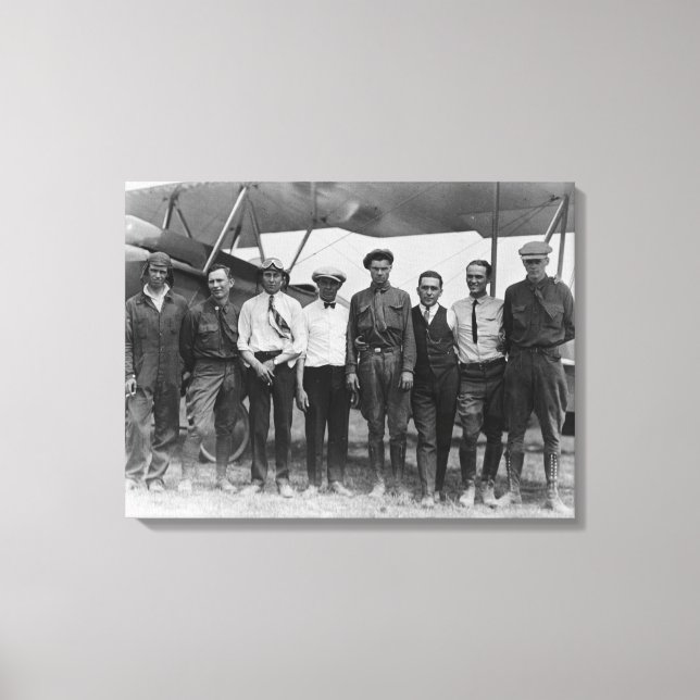 Lienzo Charles Lindbergh con 7 hombres, incluyendo (Anverso)