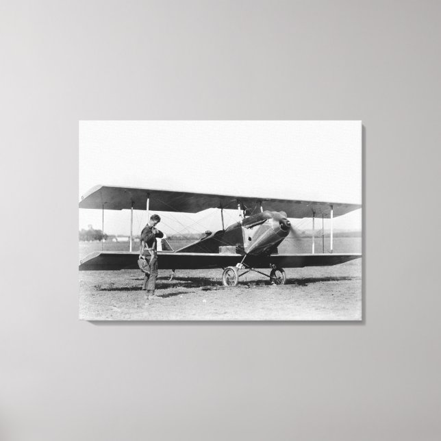 Lienzo Charles Lindbergh con Sargento (Anverso)