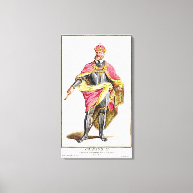 Lienzo Charles V (1500-58) de "Receuil des Estampes, re (Anverso)