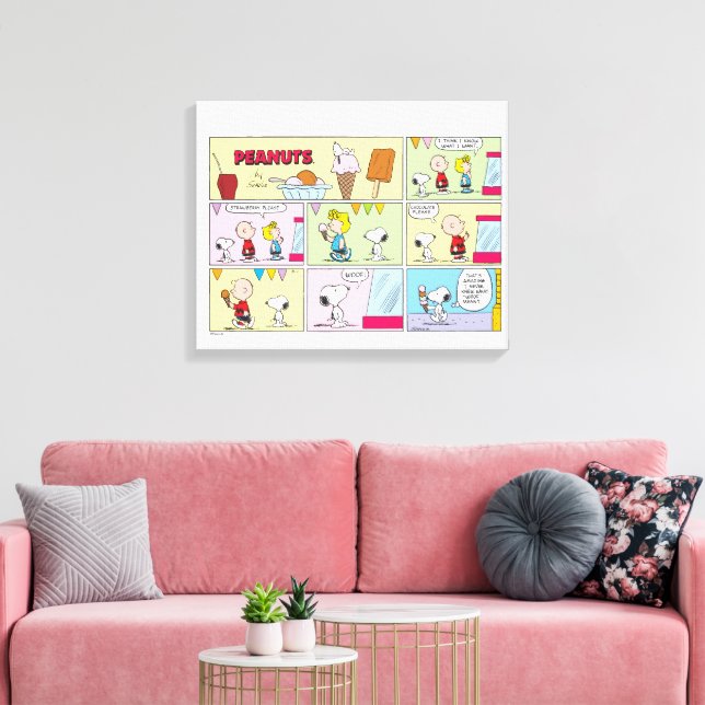 Lienzo Charlie Brown, Snoopy y Sally | Helado (Insitu (Sala de estar))