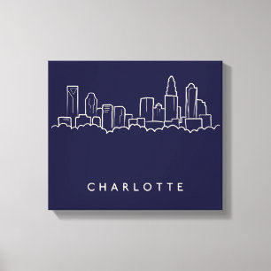 Lienzo Charlotte, North Carolina City Skyline