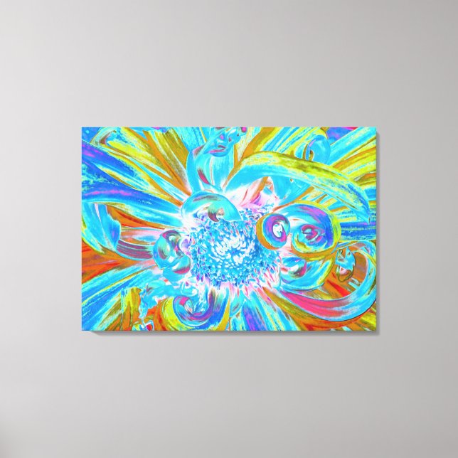 Lienzo Chartreuse festivo y Petales de flores de Dahlia a (Anverso)