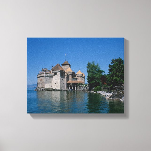 Lienzo Chateau Chillon, Lago Ginebra, Cantón Vaud, (Anverso)