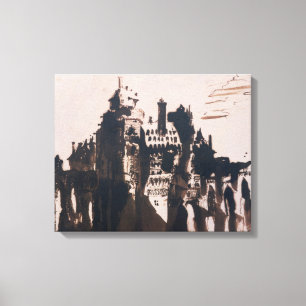 Lienzo Chateau fortificado por dos puentes