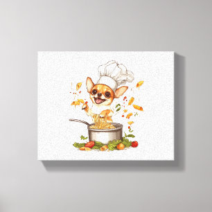 Lienzo Chef Chihuahua - Maestro culinario de perros