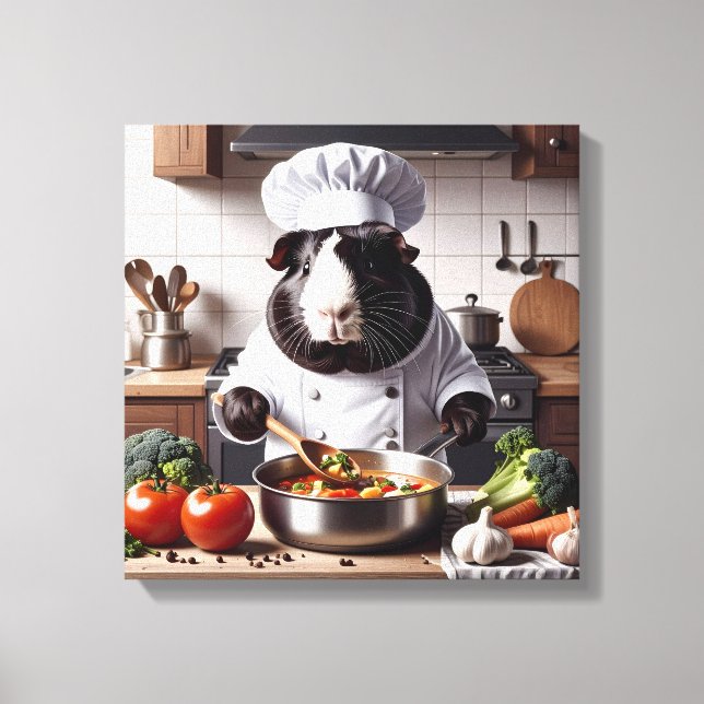 Lienzo Chef de cerdo de Guinea (Anverso)