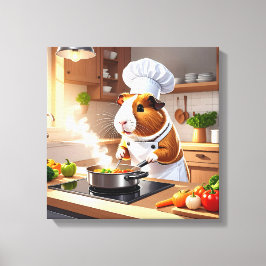 Lienzo Chef de cerdo de Guinea