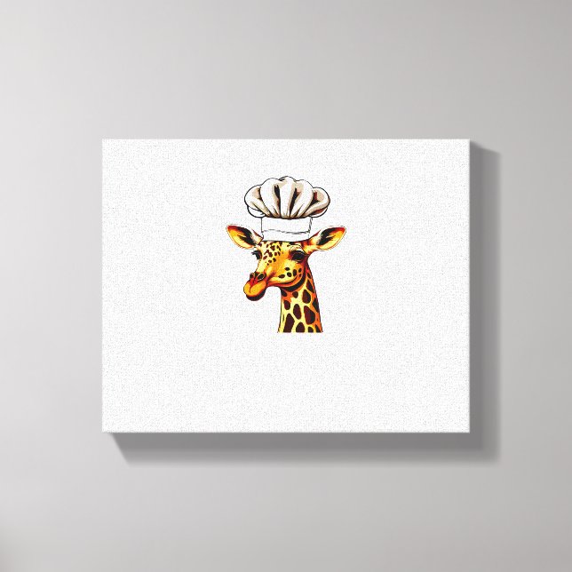 Lienzo Chef Jirafa - Jirafa Linda Con Un Sombrero De Chef (Anverso)