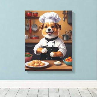 Lienzo Chef Puppy Haciendo Comida Cocina De Perro Gracios