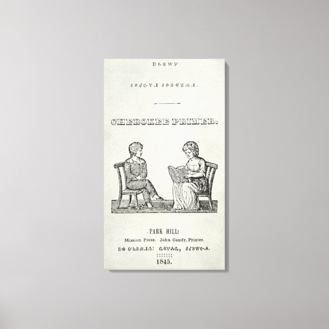 Lienzo Cherokee Primer, 1845 (grabación) (Anverso)